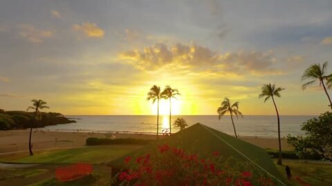 Sunset at Hapuna Beach, Big Island, Hawaii